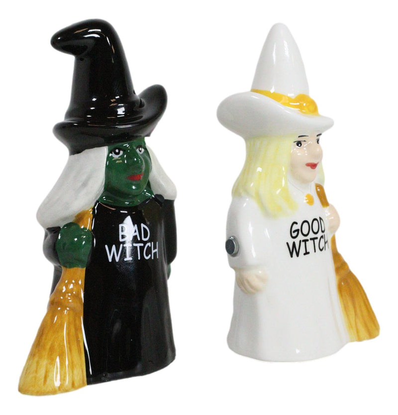 Good And Bad Elphaba Glinda Witches Carrying Broomsticks Salt And Pepper Shakers