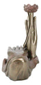 Zen Yoga Meditation Buddha Mudra Hands Lotus Flower Backflow Incense Burner