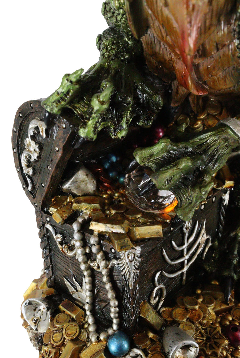 Ebros Large 26"H Green Castle Guardian Treasure Dragon Statue Fantasy Home Decor