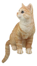 Ebros Large Sitting Lifelike Curious Orange Tabby Cat Shelf Sitter Statue 13.75" Tall
