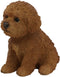 Ebros Sitting Lifelike Realistic Brown Bichon Frise Puppy Dog Statue 6.75" High