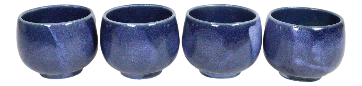 Ebros Japanese 8oz Ceramic Blue Cherry Blossom Sake Set Flask With Four Cups Asian Japan Cultural Toast Decor Party Hosting Set - Ebros Gift