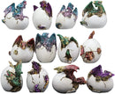 Colorful Miniature Wyrmling Dragons in Eggs Figurine Set of 12 Dragon Hatchlings