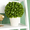 Home And Garden 10"H Green Artificial Faux Boxwood Topiary Ball In Vase Pot