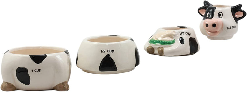 Ebros Bovine Cow Serving Roasted Chicken Measuring Cups Set of 4 For Baking