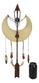 Boho Chic Silver Scroll Moon Spirit Arrow And Feathers Dreamcatcher Wall Decor