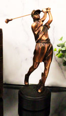 Professional Golfer Swinging Golf Club Decorative Figurine With Trophy Base 9" H