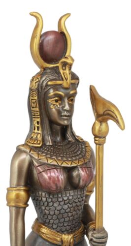 Egyptian Goddess of Motherhood Sky Love Arts Hathor Ra Holding Staff Figurine