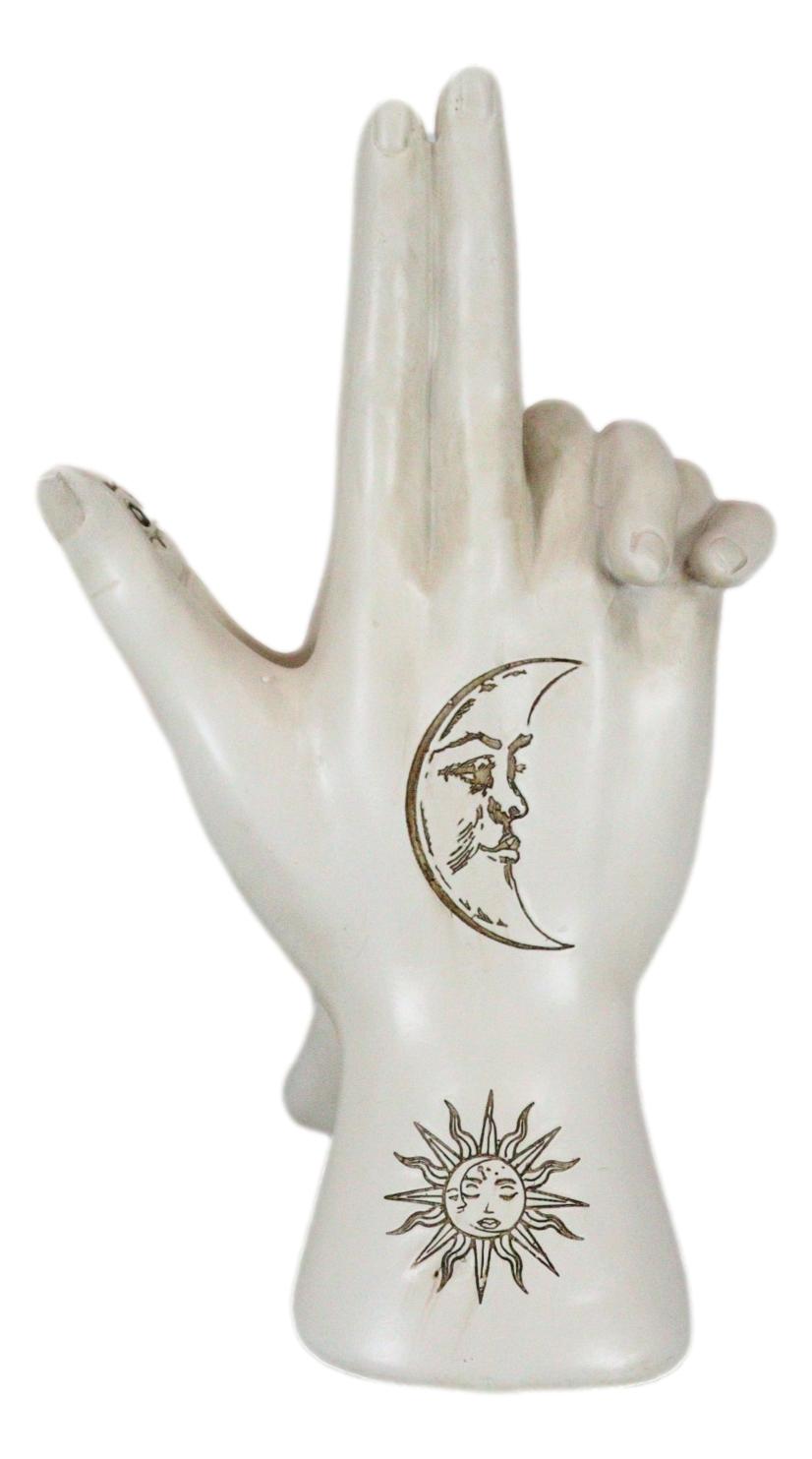 Psychic Fortune Teller Chirology Palmistry Hand Palm Gun Formation Figurine