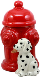 Ebros Ceramic Firehouse Dalmatian Puppy With Fire Hydrant Cookie Jar Kitchen