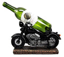 Ebros Gift Vintage Black Chopper Motorcycle Bike Wine Holder Figurine 12.25"L