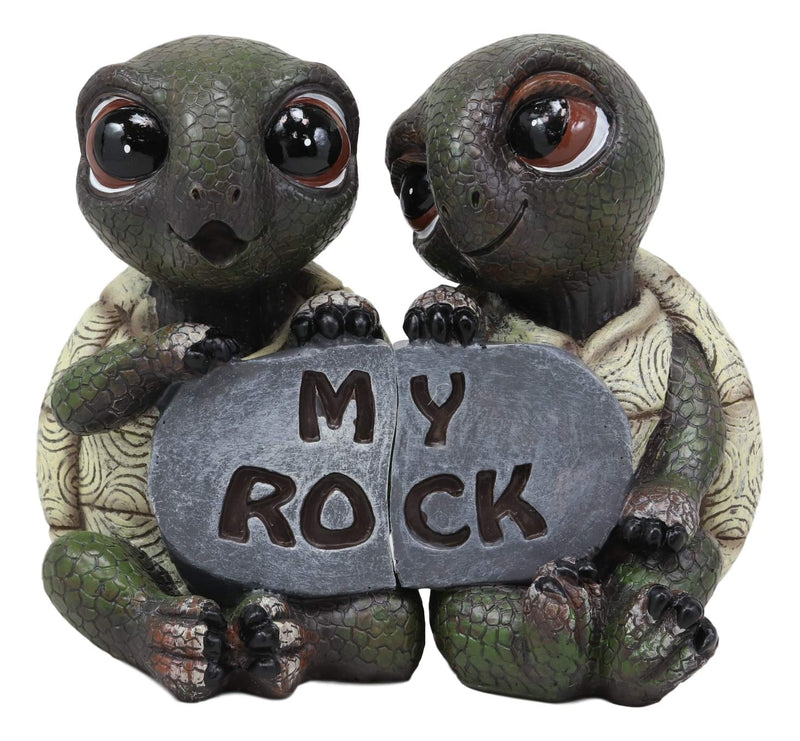 Ebros Nautical 'My Rock' Loving Romantic Turtle Couple Figurines 2 Parts Set