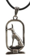 Ebros Egyptian God of The Dead Anubis Jackal Dog Cartouche Pendant Necklace