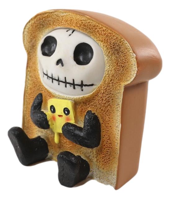 Ebros Furry Bones French Toast Bread Swiss Cheese Breakfast Skeleton Figurine