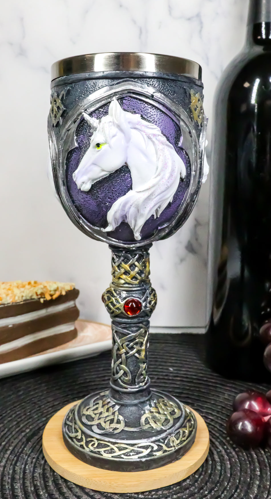 Ebros Gift Vial Of Everlasting Life Rare Unicorn Wine Drink Goblet Chalice Cup 7.5"H - Ebros Gift