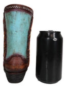 Set Of 3 Rustic Country Turquoise Cross Western Star And Frills Boot Vase Decors