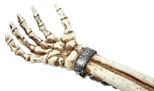 Skull Prison Ossuary Shackled Skeleton Hand Back Scratcher Figurine 15.25"L