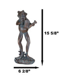 Standing Green Thumb Garden Frog Holding Watering Can Whimsical Decor Statue