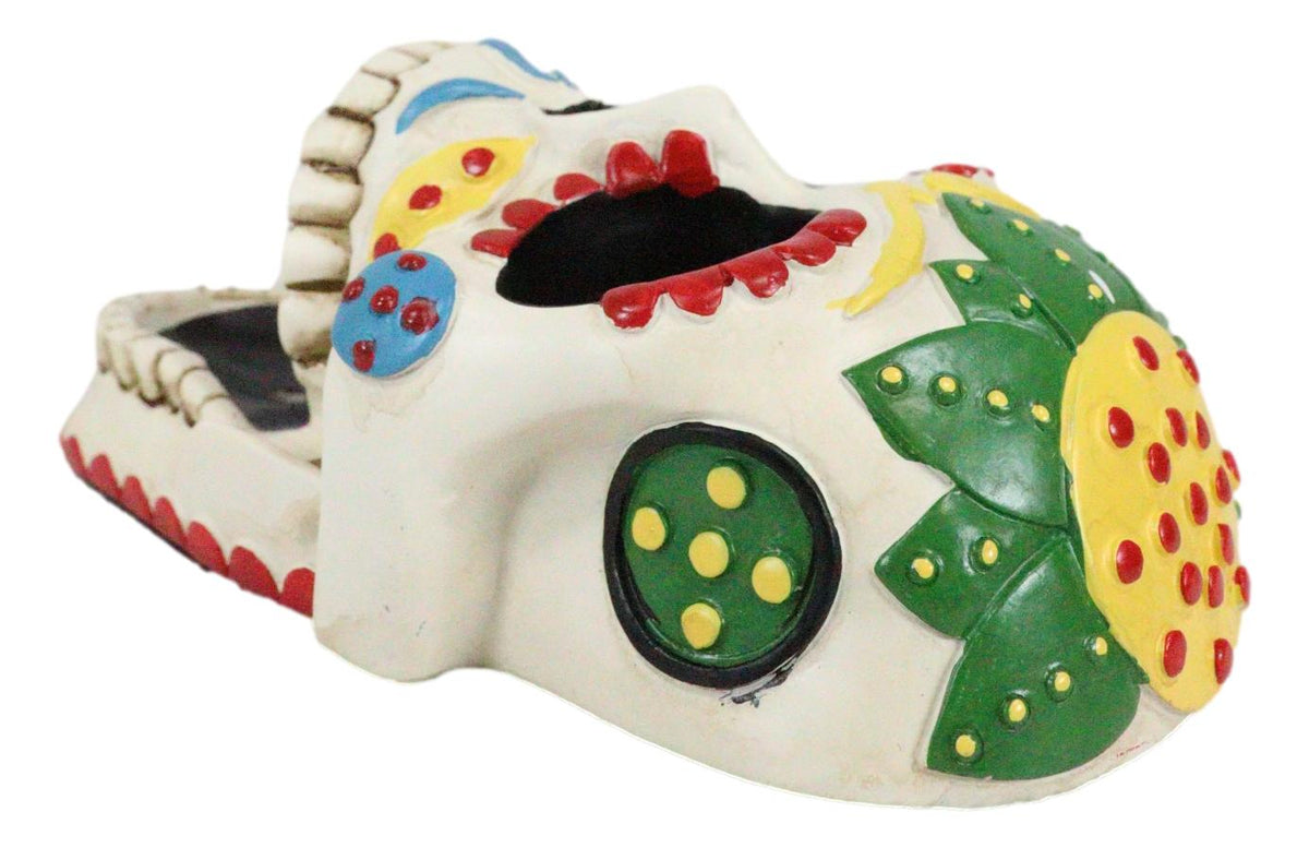 Day of The Dead White Sunflower Sugar Skull Wall Bottle Opener Home Kitchen - Ebros Gift