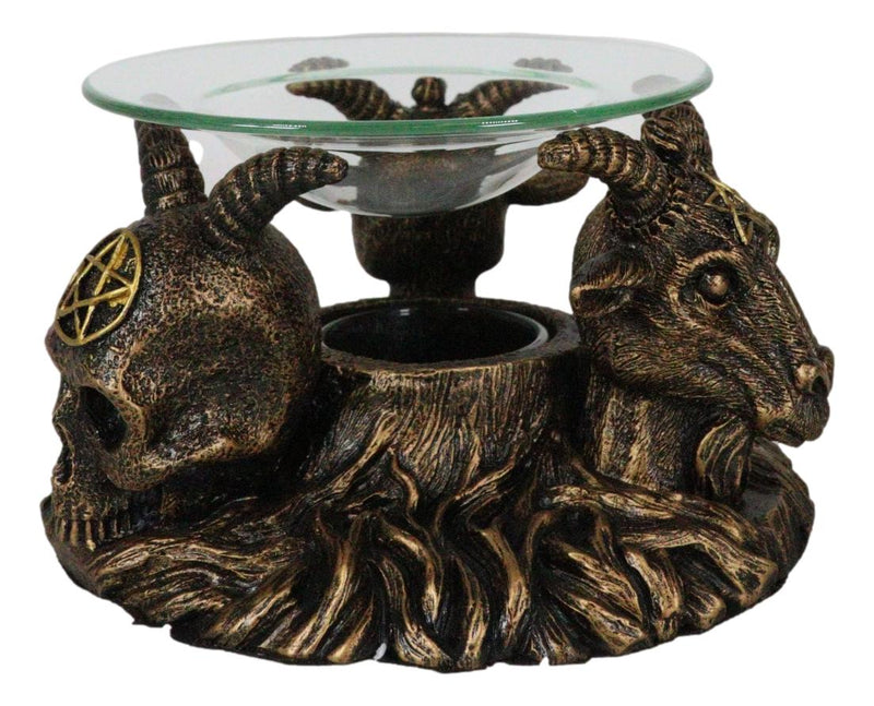 Pagan Occult Baphomet Sabbatic Goat Skull Demon Candle Oil Tart Scent Burner