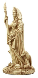 Ebros Ivory Hecate Statue Greek Goddess Hekate with She-Dogs Figurine 10.75" H