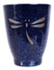 Japanese Zen Dragonfly Speckled Blue Porcelain 10oz Coffee Tea Cups Set of 4