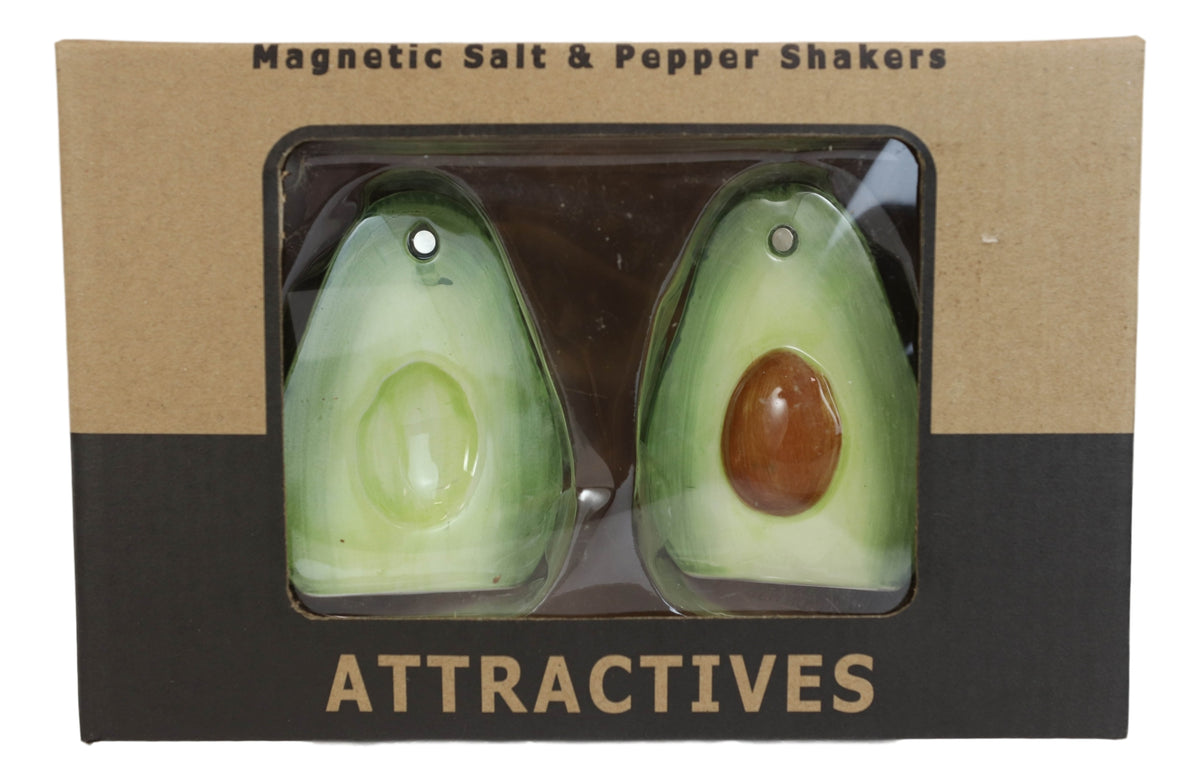 Ceramic Superfood Hearty Avocado Halves Salt And Pepper Shakers Figurine Set