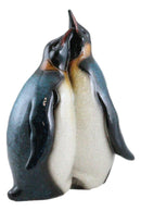 South Pole Family Emperor Penguins Mom and Dad Couple Hug Time Decor Figurine