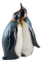 South Pole Family Emperor Penguins Mom and Dad Couple Hug Time Decor Figurine
