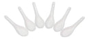 Ebros Contemporary Glossy White Porcelain Ceramic Soup Spoons With Hole Pack Of 6 Set 1 oz Capacity