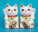 Ebros Ceramic Japanese Maneki Neko Salt And Pepper Shakers Magnetic Cat 3.5"Tall