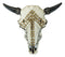 Western Bejeweled Bull Bison Cow Skull W/ Gold Beads Up Arrow Wall Decor Plaque