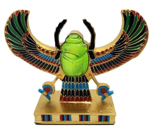 Ebros Egyptian Winged Scarab Amulet Ankh Symbol of Rebirth Figurine Statue