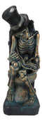 Constipated Skeleton With Raven On Graveyard Toilet Bowl Reading Book Figurine