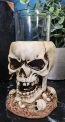 Grinning Giant Skull With Missing Tooth On Skulls Graveyard Shot Glass Shooter