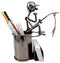 Fishing Fisherman On Ledge Metal Stationery And Business Card Organizer Holder
