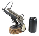 Western Six Shooter Cowboy Pistol Revolvers And Bull Ropes Wine Holder Caddy