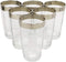 Ebros Silver Accented Meander Greek Fret Key Rim 16oz Highball Glass Set of 6