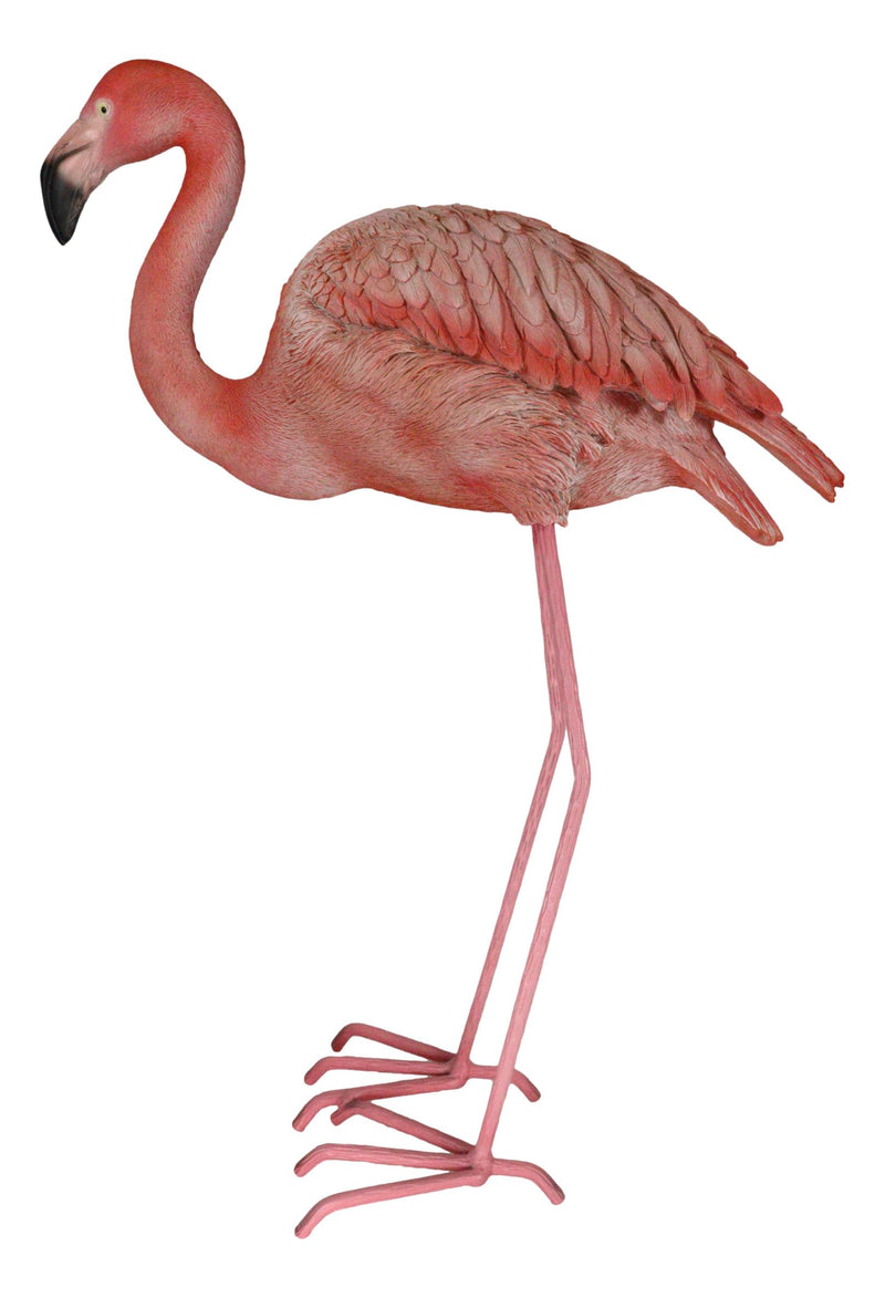 27" Tall Realistic Zen Graceful Tropical Pink Flamingo Standing in Repose Statue
