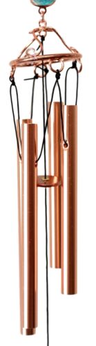 Ebros Gift Caterpillar In Twisting Spiral Copper Metal Wind Chime With Colorful Marbles 31"Long Resonant Outdoor Patio Garden Decor Accessory
