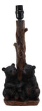 Ebros Loving Siblings Two Baby Black Bear Cubs Table Lamp Sculpture With Shade