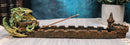Green Dragon Perching On Castle Parapet Allure Roof Incense Burner Figurine