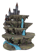 Fantasy Miniature Creatures Display Stand Rocky Waterfall With Castle Figurine