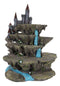 Fantasy Miniature Creatures Display Stand Rocky Waterfall With Castle Figurine
