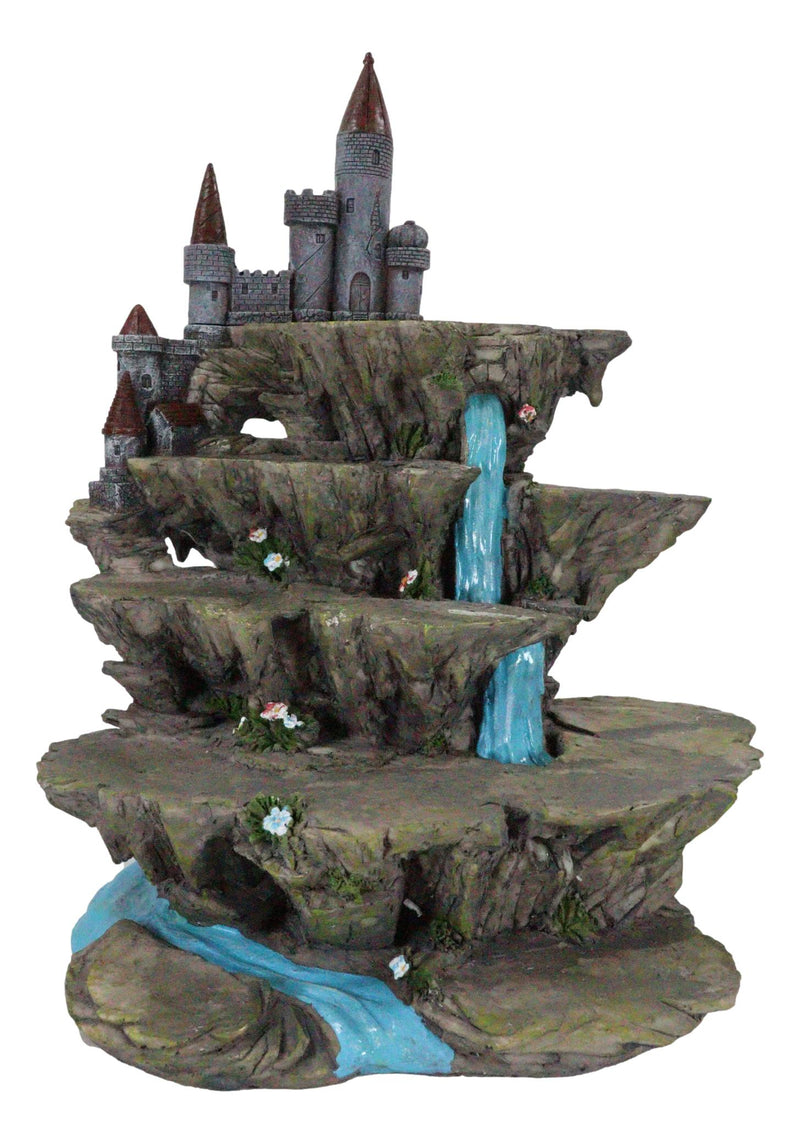 Fantasy Miniature Creatures Display Stand Rocky Waterfall With Castle Figurine