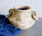 Vintage Earthenware Rustic Distressed Terracotta Vase Pot W/ Decorative Handles