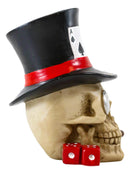 Ebros Casino Royale Poker Cards Dice And Chips Skull With Top Hat Cigar Small Figurine
