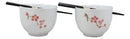 Ceramic Japanese Sakura Pink Cherry Blossoms Ramen Noodle Bowls Chopsticks Set 2