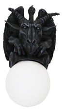 Baphomet Sabbatic Goat Pentagram Sigil Gargoyle Small Wall Sconce Lamp