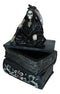 Ebros Macabre Grim Reaper With Scythe Sitting On Books Of Life Jewelry Box
